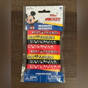 Disney Mickey Mouse Rubber Bracelet 8 Pack Best Friends NEW SEALED PACKAGE!